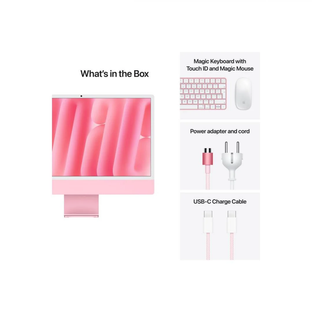 Apple iMAC 24" Retina 4.5k/ Apple M4 (CPU 10-core, GPU 10-core, Neural Engine16-core)/24GB/512GB - Pink - INT KB (2024)