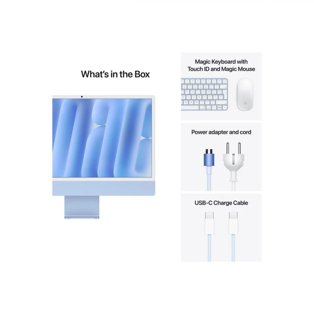 Apple iMAC 24" Retina 4.5k/ Apple M4 (CPU 10-core, GPU 10-core, Neural Engine16-core)/24GB/512GB - Blue - INT KB (2024)