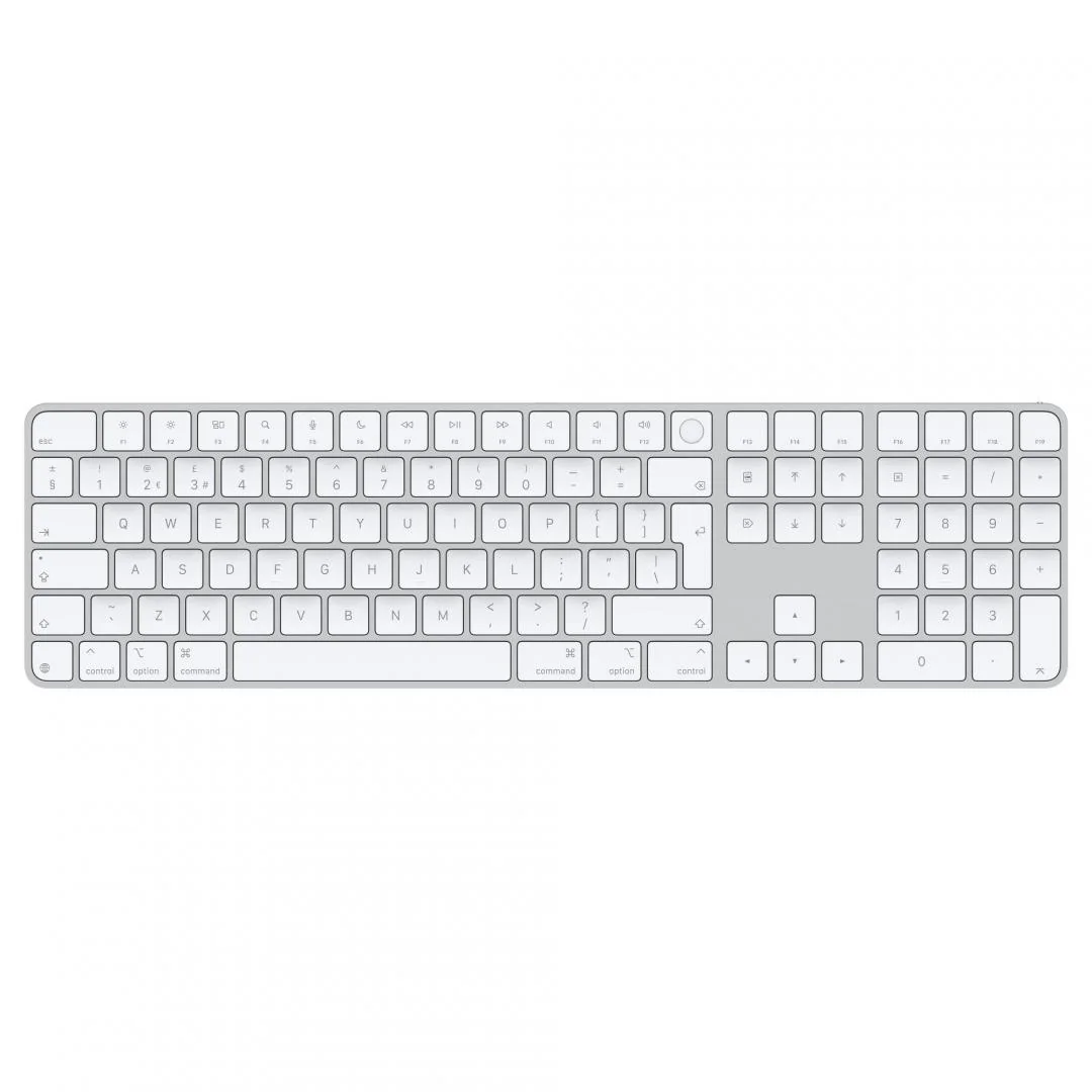 Apple Magic Keyboard (2024) w Touch ID and Numeric Keypad - Romanian - White Keys
