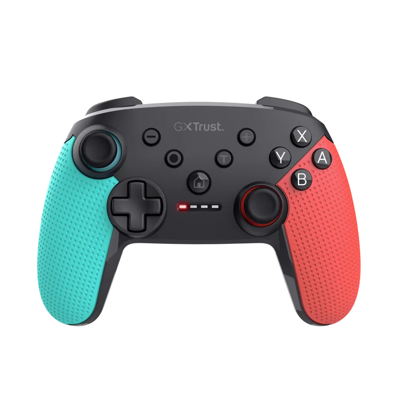Controller wireless Trust Muta pentru consola Nintendo Switch, 15 butoane, controale: A, B, X, Y, L1, L2, L3, R1, R2, R3, reset, 8-way, start, select, d-input, multicolor
