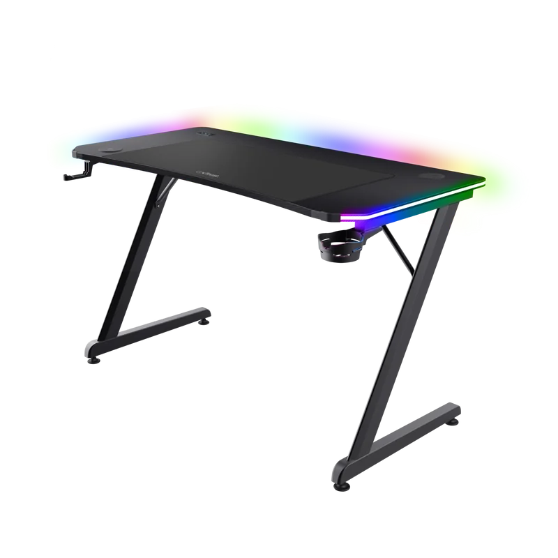 Masa gaming Trust GXT 710 Luminus Pro, iluminare RGB, greutate maxima suportata 150 kg, negru