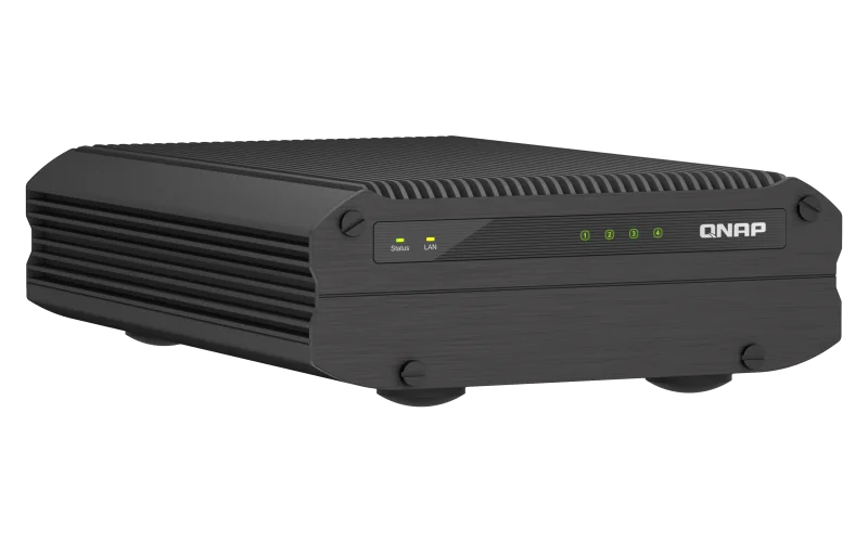 NAS QNAP I410X 4-Bay, CPU Intel® Atom® x6425E 4-core/4-thread Processor, RAM onboard 8GB (not expandable), 2.5" SATA SSD 6Gbps HDD (neincluse), LAN: 10 x 2.5GbE, Desktop, Adapter, garantie 3 ani