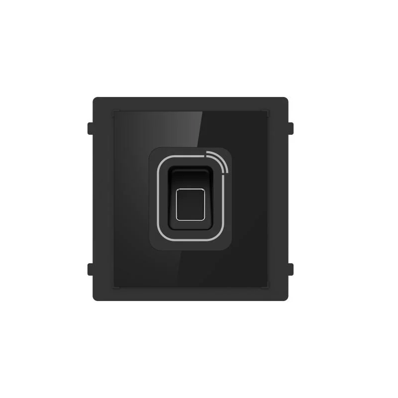 Modul cititor biometric si card Mifare pentru videointerfon modular Hikvision DS-KD-MFB; deschidere usi cu card acces Mifare 13.56 MHz (cardurile nu sunt incluse) si cu amprenta; protectie IP 65; Dimensiuni: 100 mm × 100 mm × 35 mm; Temperatura de