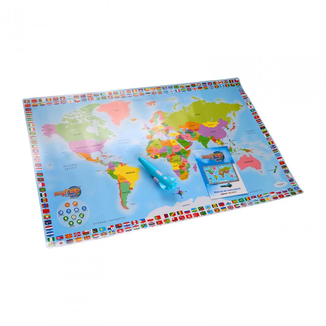 HARTA LUMII BILINGVA, RO/EN CU CREION INTERACTIV, MOMKI Momki