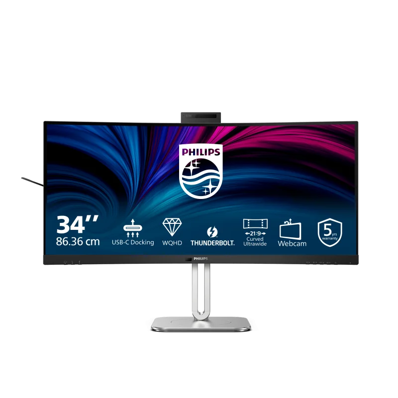 Monitor Philips 34" 34B2U6603CH/00, Curvature: 1500R, Diagonal (inch): 34, Diagonal (cm): 86, Aspect ratio: 21:9, Panel: VA, Resolution: 3440x1440, Refresh Rate: 120Hz, Response time GtG: 4ms, Brightness (max): 500 cd/m², Contrast (static) : 4000:1,