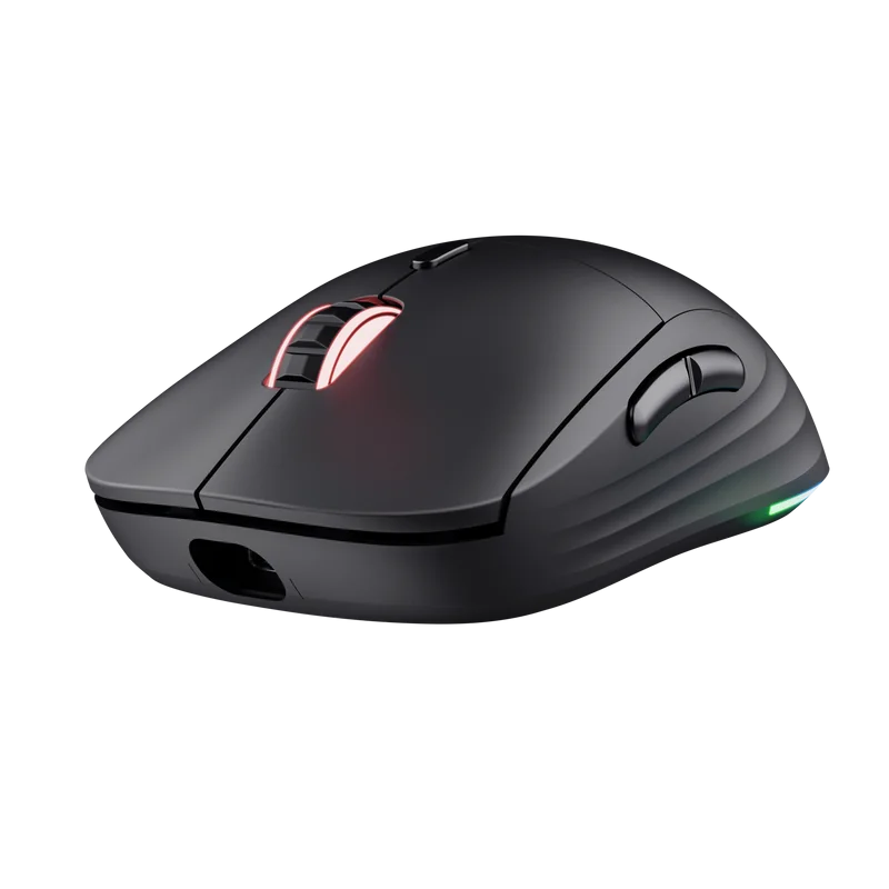 Mouse wireless Trust GXT 927 Redex+, rezolutie maxima 25600 DPI, senzor PAW3370, polling rate 125/250/500/1000Hz, iluminare full RGB, negru