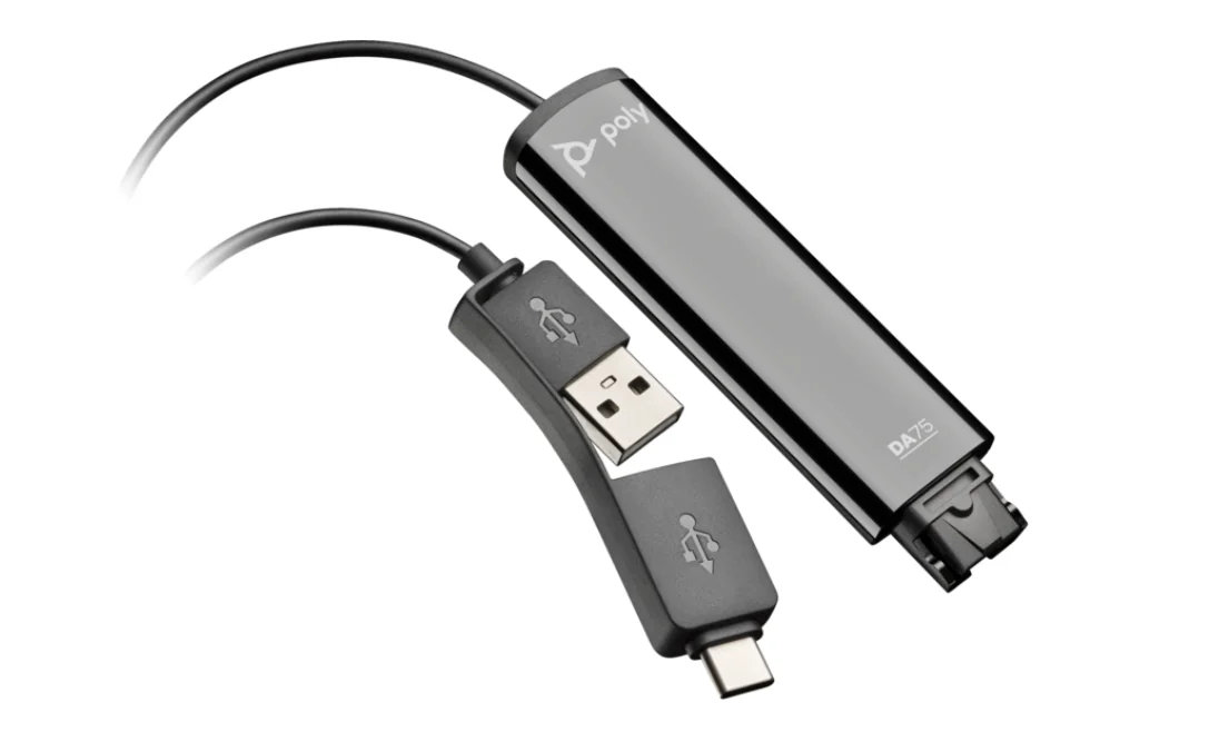 Poly DA75 USB to QD Black Adapter TAA HP