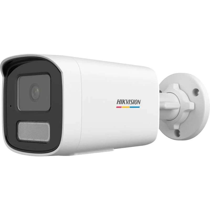 Camera de supraveghere IP Bullet 2MP ColorVu Hikvision DS-2CD1T27G2H- LIU(2.8MM), lentila fixa 2.8mm, iluminare: Color: 0.001 Lux @ (F1.0, AGC ON),B/W: 0 Lux with IR: 50m, microfon incorporat, interfata: 1 x RJ45 10 M/100 M self-adaptive Ethernet port,