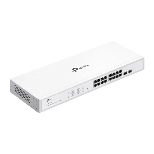 TP-LINK 16-Port Gigabit Smart Switch with 16× Gigabit RJ45 ports and 2× Gigabit SFP slots, Interfata:  16× 10/100/1000 Mbps RJ45 Ports (Auto- Negotiation/Auto MDI/MDIX), Dimensiuni: 440×180×44 mm, Capacitate Switch: 36 Gbps, Packet Forwarding Rate: 26.78