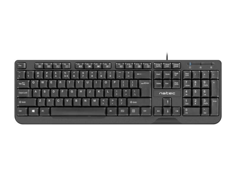 Tastatura cu fir Natec Trout Slim, lungime cablu 180 cm, numar taste 104, negru Natec