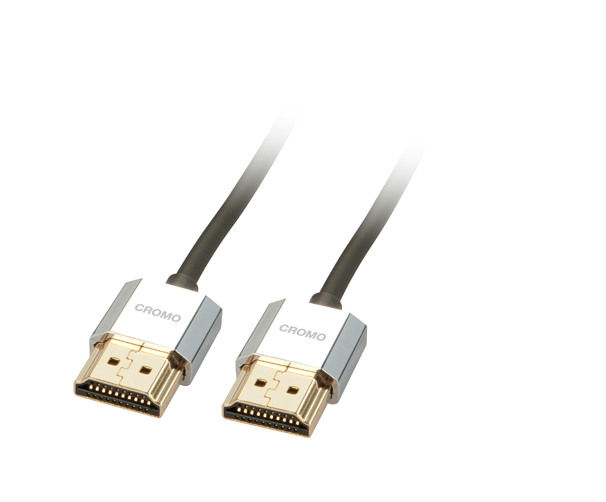 Cablu Lindy Slim 1m High Speed HDMI, Cromo | Altamag.ro