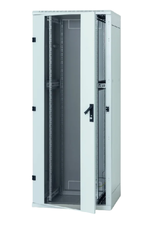 Rack de podea 19 Triton 27U 800x1000mm usa fata sticla panouri laterale/spate detasabile sectiuni pentru ventilatie activa, sectiuniacces cabluri sus/jos/spate IP20 gri