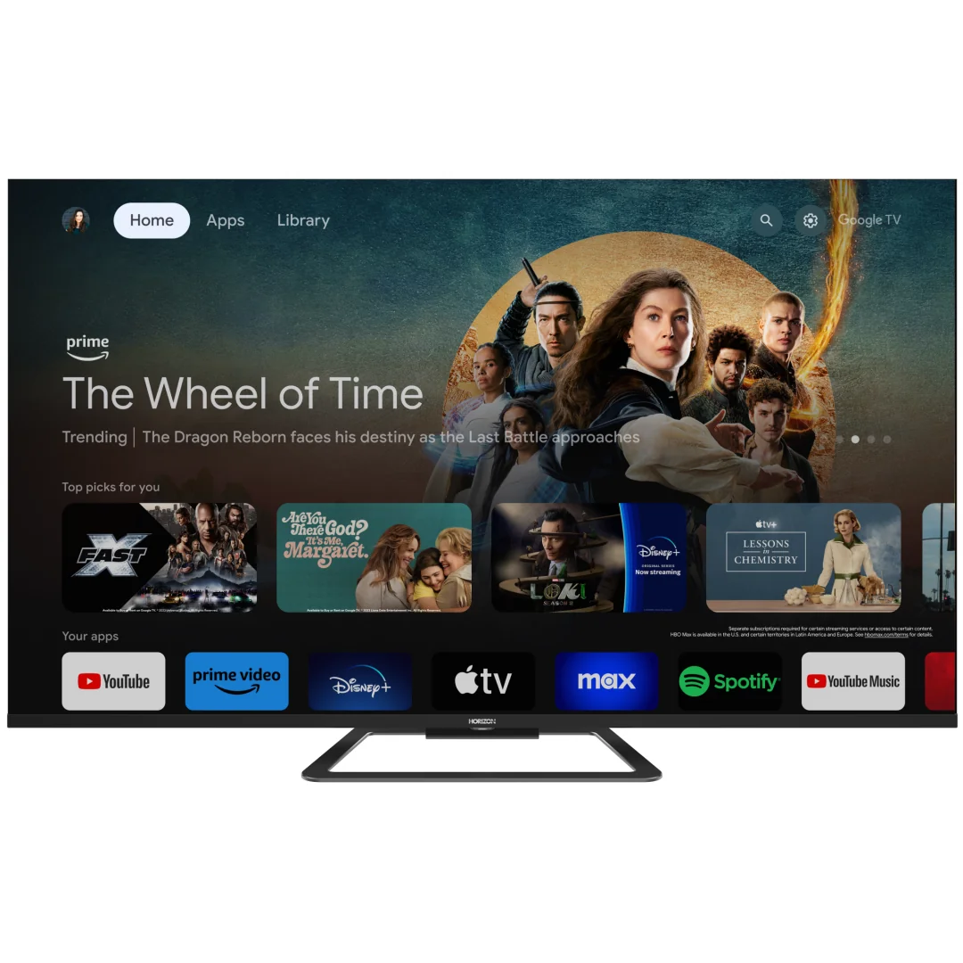 QLED TV HORIZON 4K-GTV 65HQ8590U/D, 65" QLED, 4K Ultra HD (2160p), Dolby Vision HDR / HDR10 / HLG, Digital TV-Tuner DVB- S2/T2/C, CME 800Hz, Googlecast + Google Assistant + BT, Contrast 3000:1, 350 cd/m2,1x LAN (RJ45), 1x CI+, 4x HDMI (v2.0), 2x USB