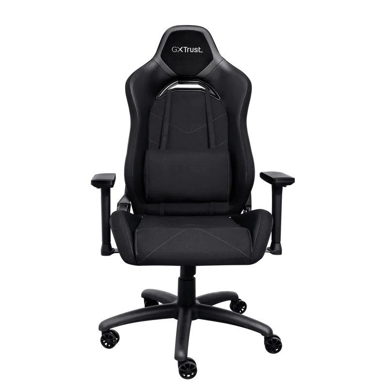 Scaun gaming Trust GXT 714 Ruya, greutate maxima suportata 150 kg, inaltime adjustabila scaun 10 cm, baza stea cu 5 roti, negru