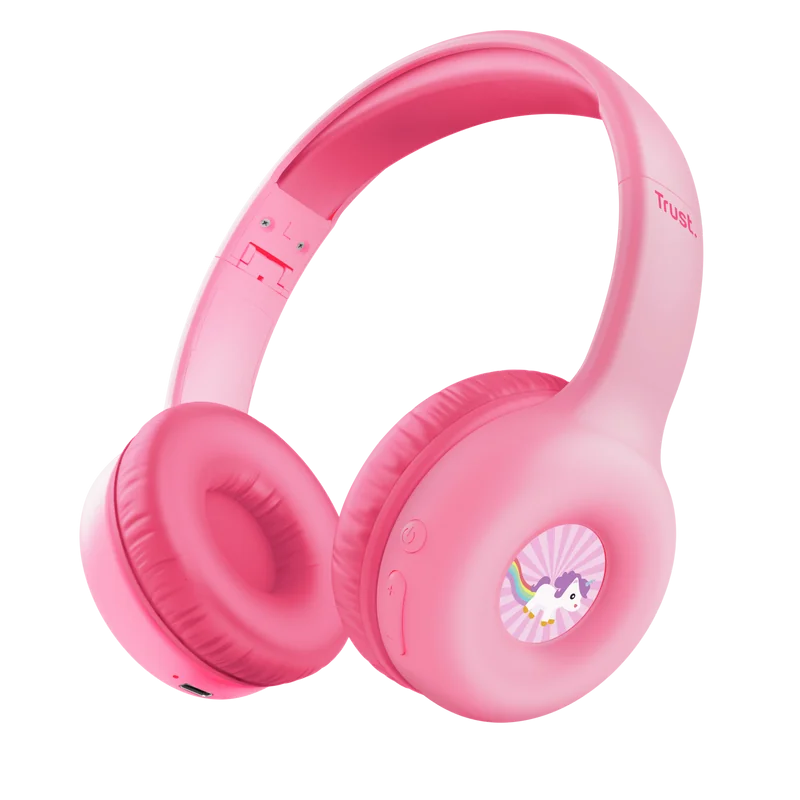 Casti Trust Nouna WS kids, frecventa raspuns 20 Hz - 20.000 Hz, senzivitate 92 dB, roz