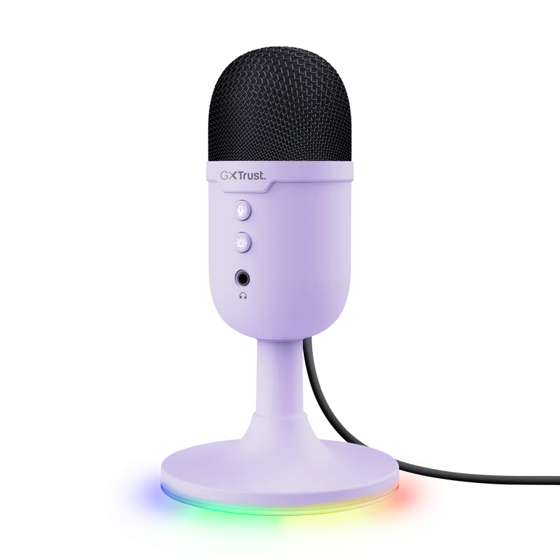 Microfon Trust cu fir GXT 234P Yunix, frecventa raspuns 100 Hz - 16.000 Hz, cardioid, senzitivitae 32 dB, violet