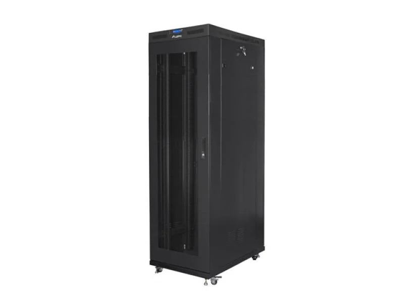 Cabinet rack Lanberg 19" 42U/800X1200, Self-assembly, RAL9004, greutate 139 kg, negru