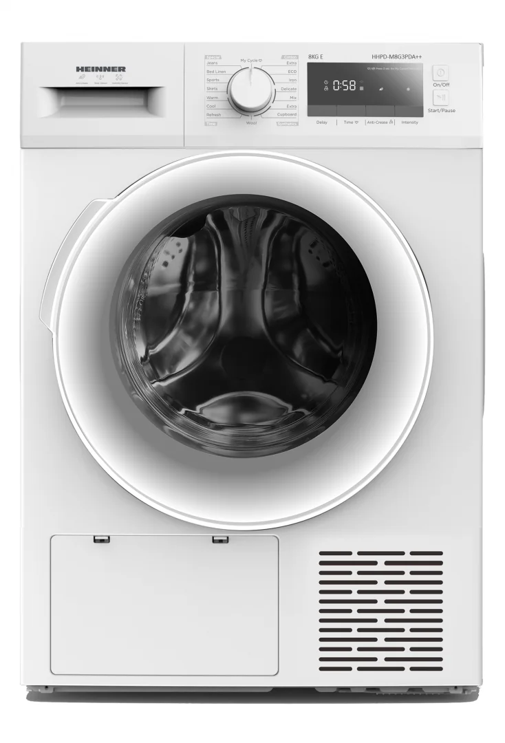 Uscator de rufe HEINNER HHPD-M8G3PDA++, 8 kg, Clasa: E, Alb Heinner