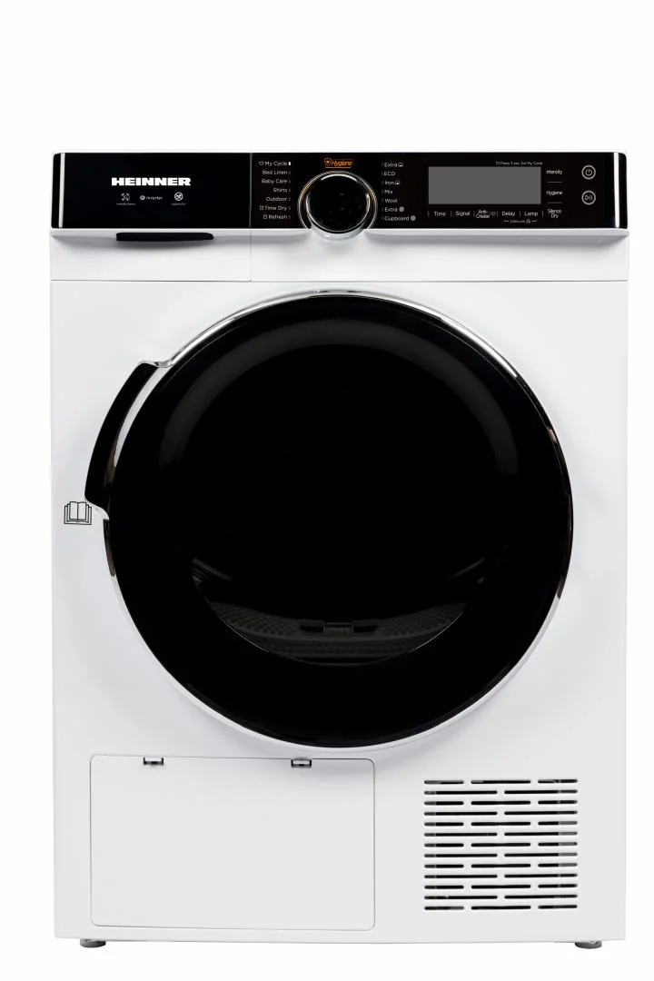 Uscator de rufe HEINNER HHPD-M10K3A+++, 10 kg, Inverter, Clasa: C, Alb Heinner