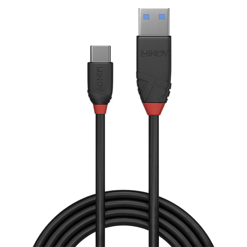 Cablu Lindy 1.5m USB 3.2 Type-A to Type-C (tata - tata), Black Line, Supported Bandwidth: 10Gbps, negru | Altamag.ro