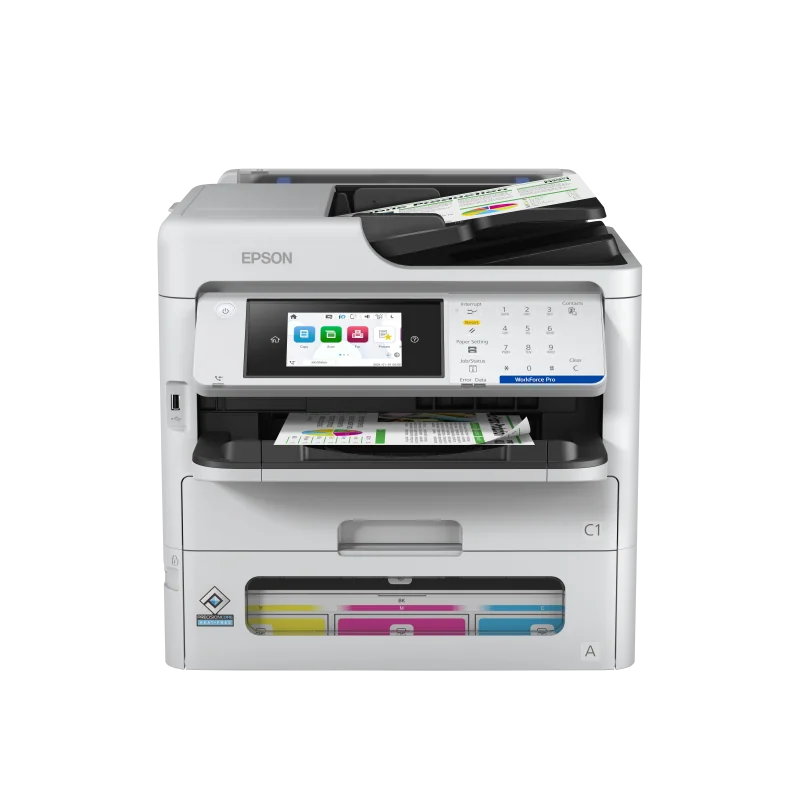 EPSON WF-PRO EM-C800RDWF A4 INKJET MFP, Viteza printare: 25ipm, Alimentare hartie: 250 coli, Interfata: USB, WI-FI, Retea, DADF 50 coli, 30ipm, Ecran 4.3", Dimensiuni: 425x535x513mm, optional: sertar hartie 500 coli (max 3).