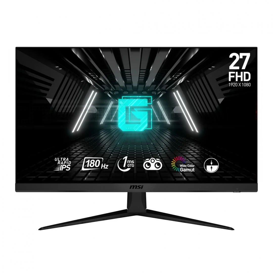 Monitor MSI 27" G2712F, Diagonal (inch): 27, Diagonal (cm): 69, Aspect ratio: 16:9, Panel: IPS, Resolution: 1920x1080, Refresh Rate: 180Hz, Response time GtG: 1ms, Brightness (max): 300 cd/m², Contrast (static) : 1000:1, Contrast (dynamic): 100M:1,