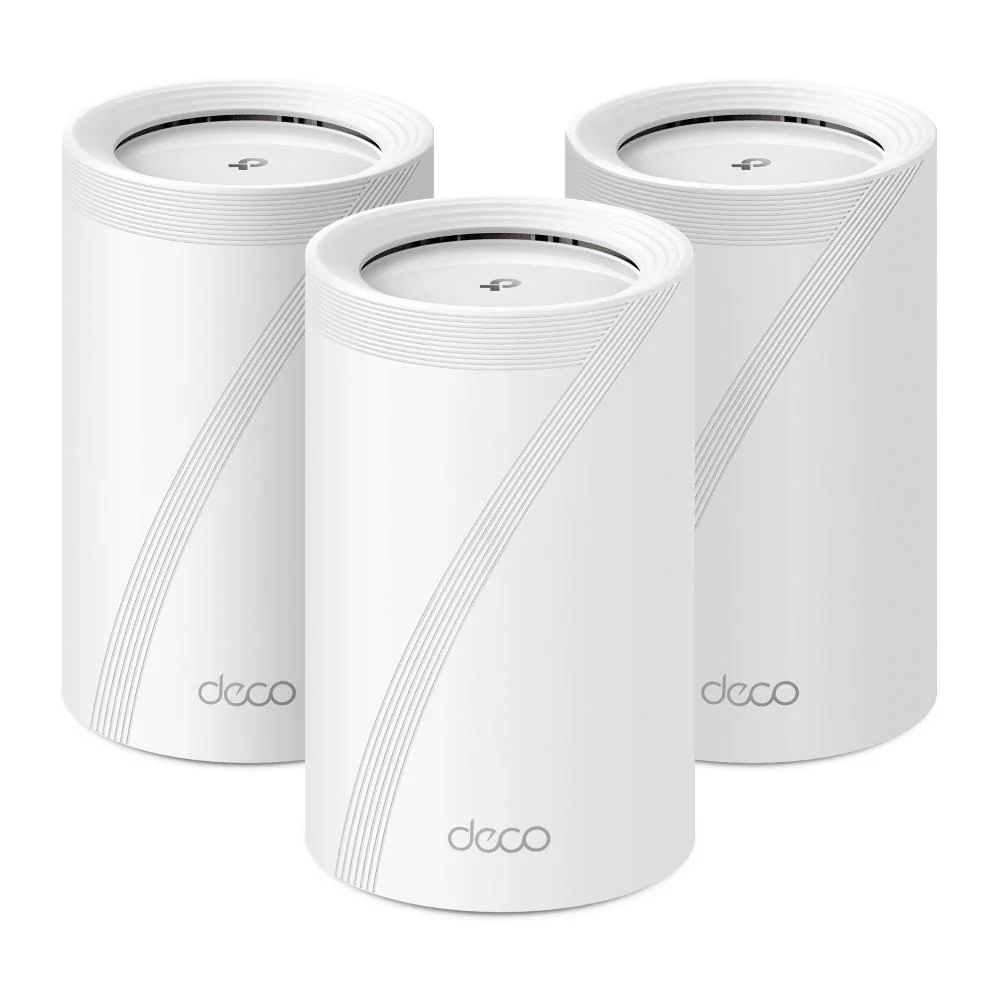 TP-LINK DECO BE65(3-PACK) Sistem Mesh WI-FI 7, BE9300, TRI-BAND, Standarde wireless: IEEE 802.11be/ax 6 GHz, IEEE 802.11be/ax/ac/n/a 5 GHz, IEEE 802.11ax/n/b/g 2.4 GHz, Viteze wireless: BE9300 6 GHz: 5760 Mbps (802.11be), 5 GHz: 2880 Mbps (802.11be), 2.4