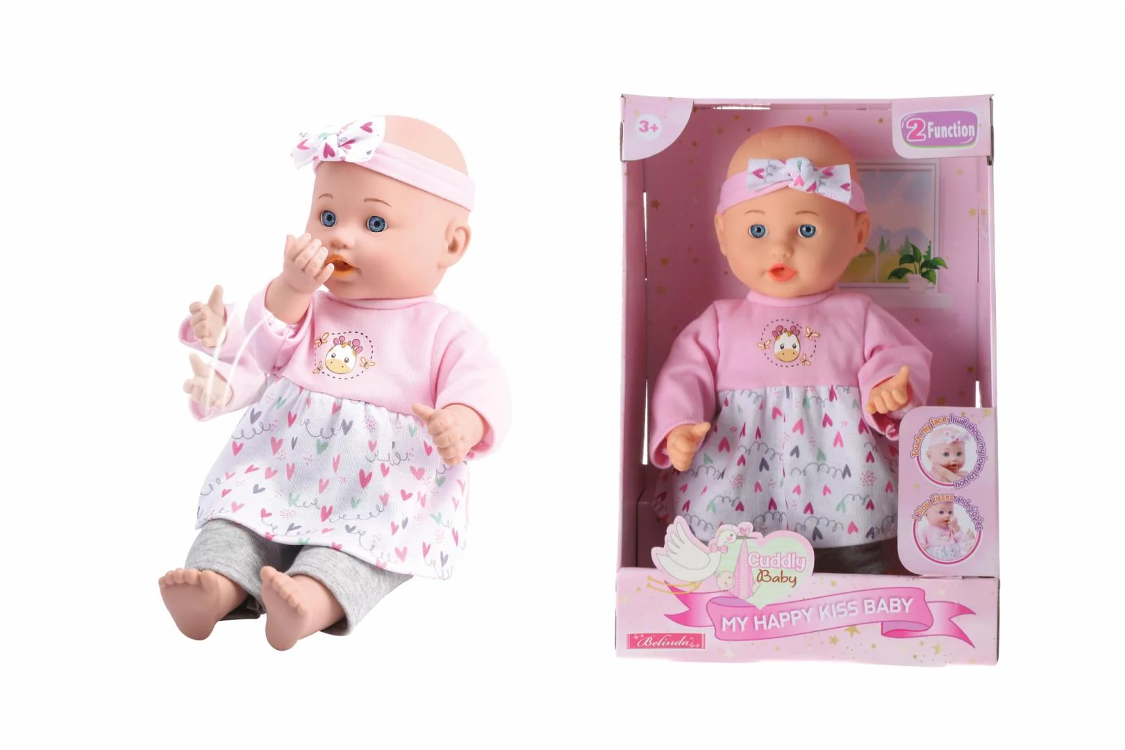 PAPUSA BEBELUS CE OFERA PUPICI, 35 CM Momki