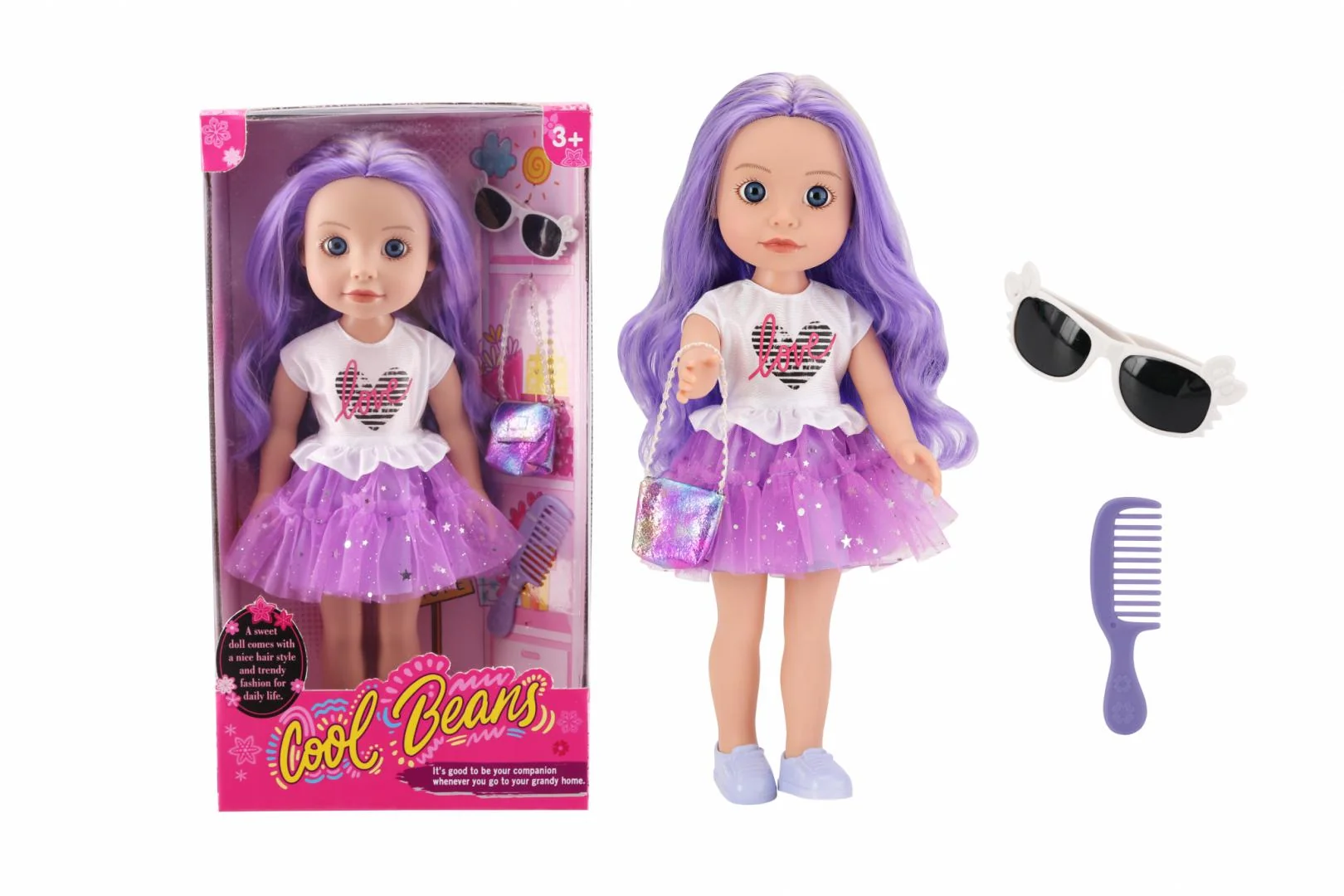 PAPUSA FASHION CU ACCESORII, MOV Momki
