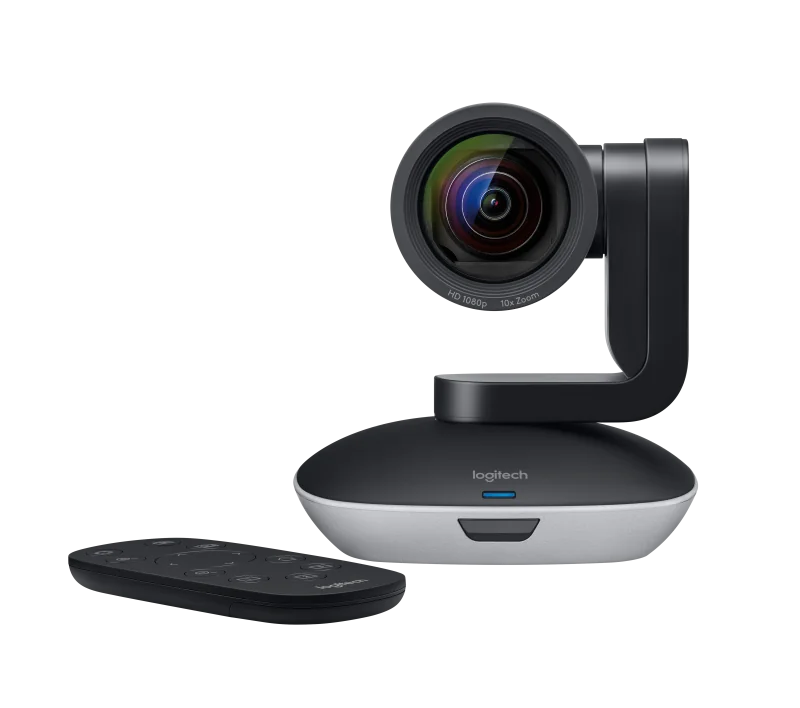 Camera web Logitech PTZ Pro 2, Full HD 1080p 30fps, raza de acțiune IR 8,5 m, câmp de vizualizare: diagonală: 90°, horizontală: 82,1° verticală: 52,2, negru