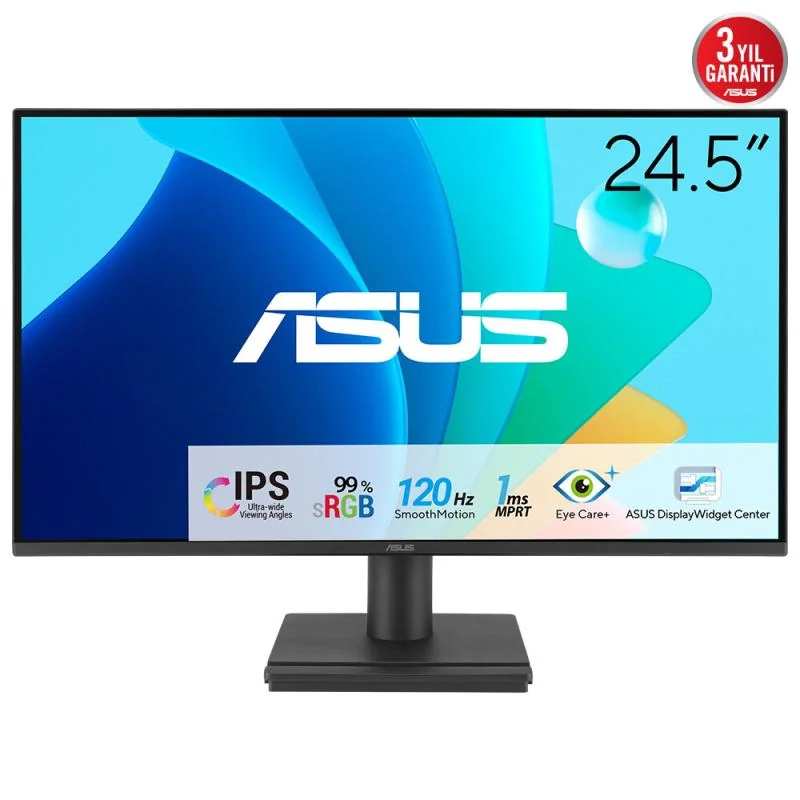 Monitor Asus 24.5" VA259HGA, Diagonal (inch): 24.5, Diagonal (cm): 62, Aspect ratio: 16:9, Panel: IPS, Resolution: 1920x1080, Refresh Rate: 120Hz, Response time MPRT: 1ms, Brightness (max): 300 cd/m², Contrast (static) : 1500:1, Contrast (dynamic):