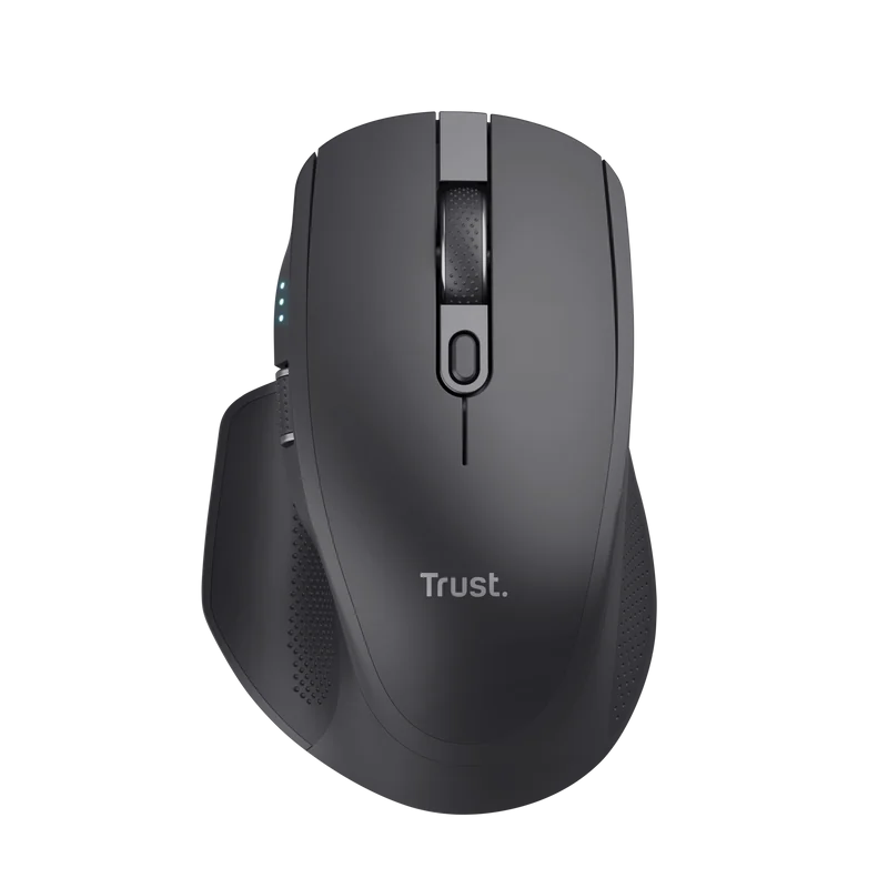 Mouse Trust Ozaa+, wireless RF 2.4GHz, bluetooth, conectivitate USB 1.1, 2.0, 3.0, rezolutie maxima 3200 DPI, negru