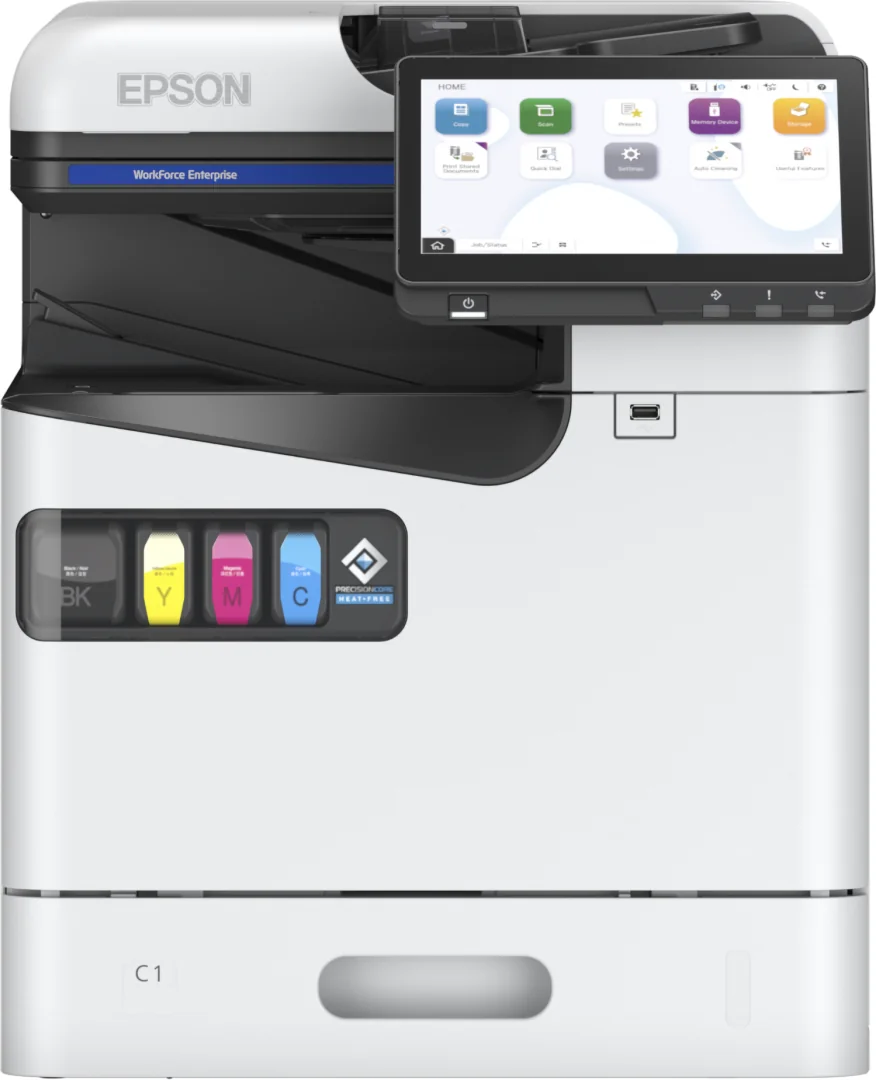 Epson Multifunctional color Inkjet A4 AM-C400, (Print, Scan, Copy) Tehnologie DURABrite™ Ultra, Duplex automat, Viteza printare: 40ppm mono si color, Volum maxim lunar: 384.000 pagini, Viteza scanare: 50ipm, Scanare catre email, FTP, retea, USB, Formate