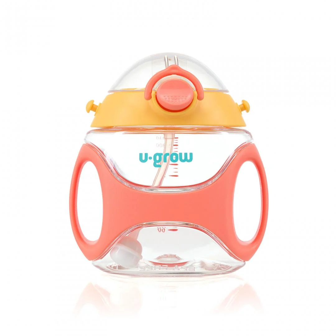 Sticla tritan cu pai si curea , 330 ml , orange, U-Grow
