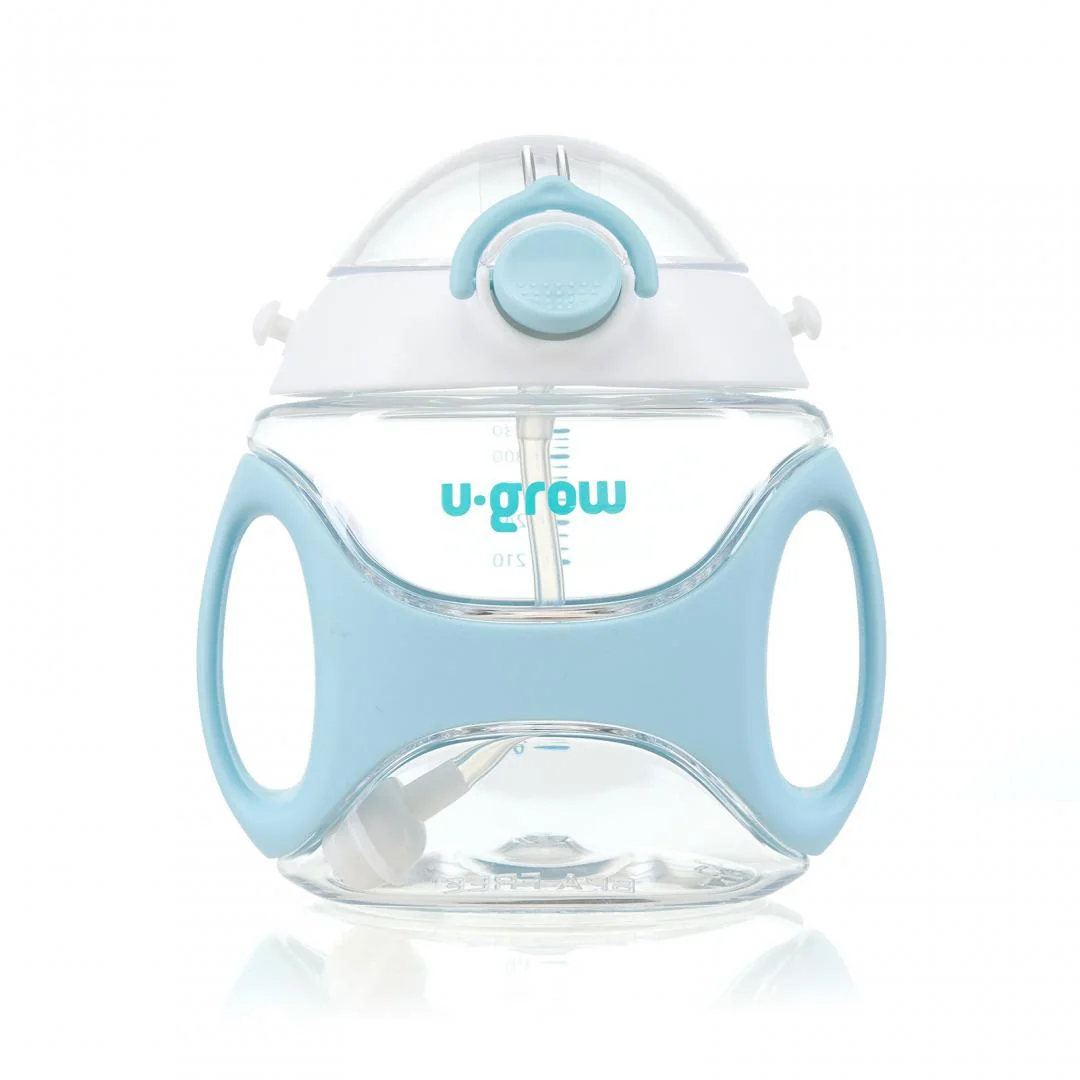 Sticla tritan cu pai si curea , 330 ml , blue, U-Grow