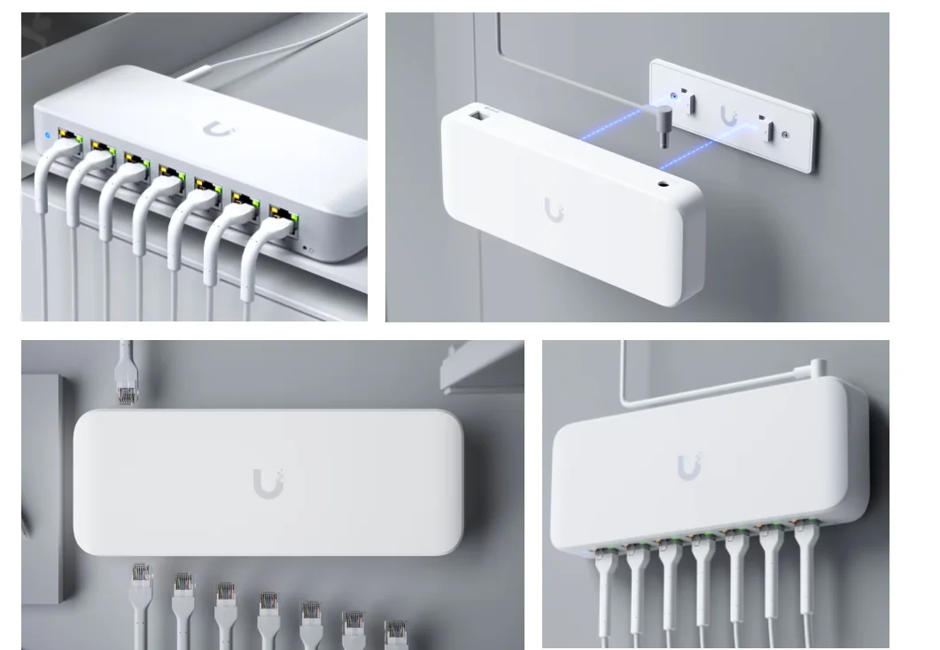 UBIQUITI 8 PORT GBE SWITC USW-ULTRA-210W, dimensiuni: 203 x 76 x 33 mm, Greutate: 320g, Interfata: 8 x 10/100/1000Mbps, 7 porturi POE, Capacitate Switch: 16Gbps, Buget POe 210W, adaptor POE 202W inclus.