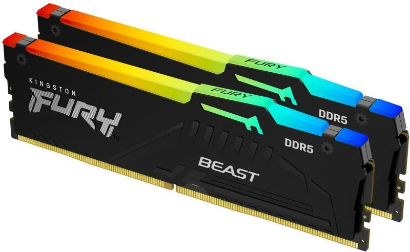 Memorie RAM Kingston DDR5 64GB 6000Mhz CL30 Dual Channel Kit 1.4V FuryBeast Black RGB EXPO Kingston