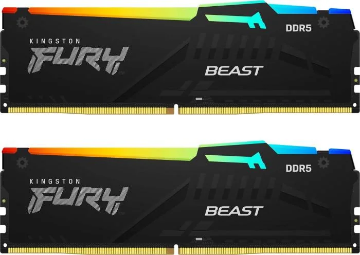 Memorie RAM Kingston DDR5 32GB 6000Mhz CL30 1.4V Dual Channel Kit Fury Beast Black RGB EXPO Kingston