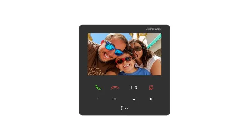 Post interior videointerfon color Hikvision DS-KH6110-WE1, 4.3-inch colorful touch screen, rezolutie: 480 Ć 272, Colorful TFT, 9 butoane, 1 RJ-45 100 Mbps, Wi-Fi 802.11 b/g/n, 2.4 GHz, alimentare: IEEE802.3af, Standard PoE,12 VDC, temperatura de
