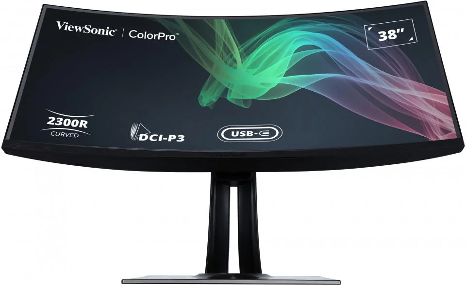 Monitor ViewSonic 38" VP3881A, Curvature: 2300R, Diagonal (inch): 38, Diagonal (cm): 96.5, Aspect ratio: 21:9, Panel: IPS, Resolution: 3840x2160, Refresh Rate: 60Hz, Response time GtG: 5ms, Brightness (max): 300 cd/m², Contrast (static) : 1000:1,