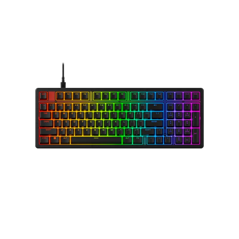 Tastatura gaming HyperX Origins 21800, membrana, lungime cablu 1.8m, iluminare RGB (16,777,216 colors), polling rate 8000 Hz, negru