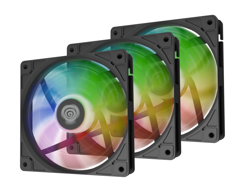 Ventilatoare GENESIS OXAL 120 ARGB negru 3x120mm, 1150-1450 RPM, 42-46 CFM, 1.7 mmH2O, 3pin, 12VDC, NGF-2265 | Altamag.ro