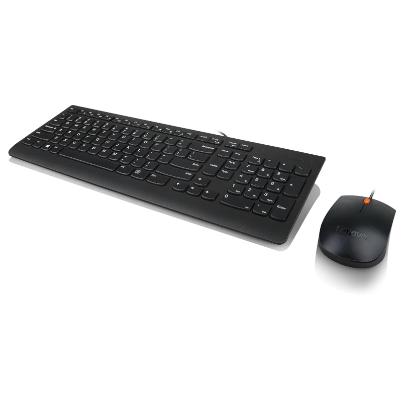 Lenovo 300 USB Combo Keyboard & Mouse, Senzor mouse: Optic, Rezolutie (dpi): 1600 dpi, Tipul conexiunii: USB, Lungime/Tip cablu: 1.80m, Culoare: Negru, Dimensiune: Mouse - 34 mm (1,33 inchi), tastatură - 20 mm x Mouse - 63 mm (2,44 inchi), tastatură -