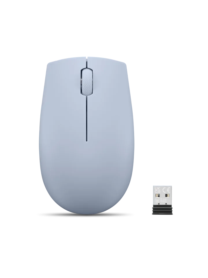 Lenovo 300 Wireless Compact Mouse Frost Blue, Tip: Standard, Rezolutie (dpi): 1000 dpi, Butoane/rotite, 3, Interfata mouse/ Tehnologie: Wireless, Interfata receiver, dongle USB 2.4GHz, Culoare: Albastru, Dimensiune (mm): 97.91 x 57.99 x 32.53 mm,