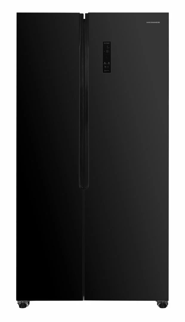 Side by Side HEINNER HSBS-HM532NFGBKE++, No Frost, 532 L, Clasa E, Sticla neagra Heinner