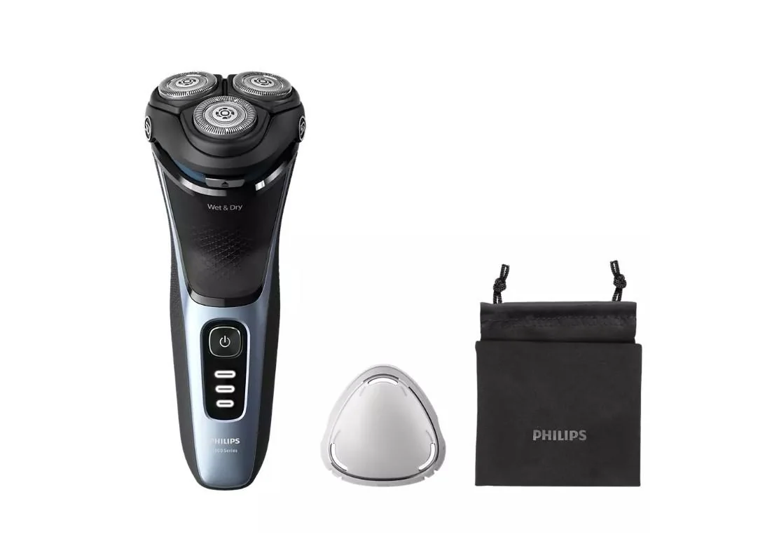 Aparat de ras PHILIPS Seria3000 S3243/12, Wet&Dry, autonomie 60 min, 3 elemente de taiere, albastru Philips