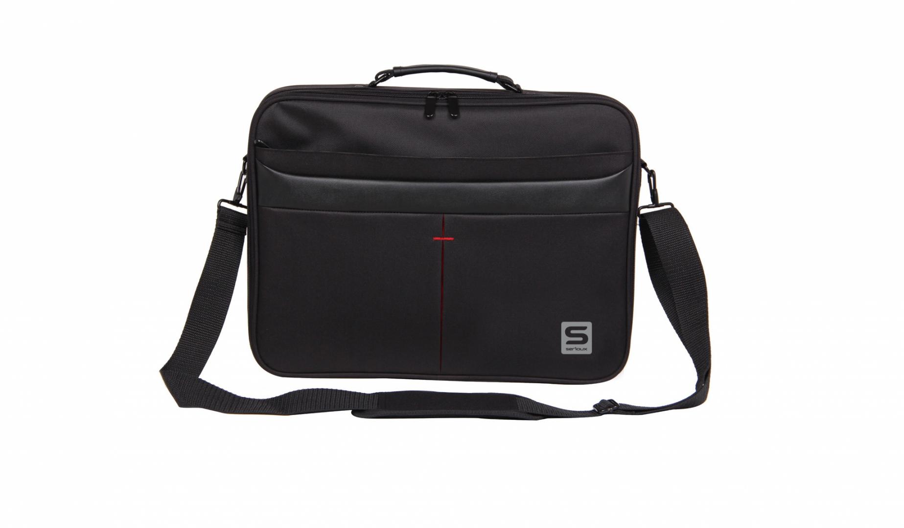 Geanta notebook Serioux, SRX-8444, dimensiuni 40 x 30 x 6 cm, compartiment laptop: max 15.6", bretea spate pentru prindere tr