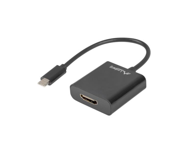 LANBERG AD-UC-HD-01 adapter USB TYPE-C M -HDMI F 15cm Black | Altamag.ro