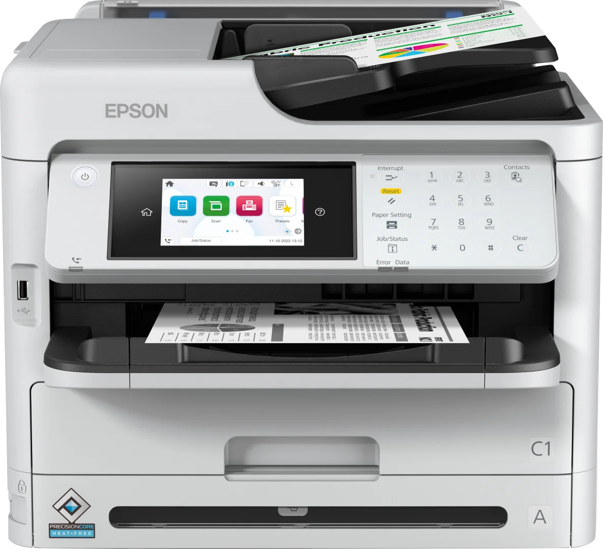Multifunctional Epson mono Inkjet WF-M5899DWF ( Print, Copy, Scan, FAX), Dimensiune: A4, Viteza printare: 34ppm, Duplex, Rezolutie printare: 1.200 x 2.400 DPI, Scanner CIS, Scanare: 30Ipm, Rezolutie scanare: 1.200 DPI x 2.400 DPI, Scanare catre: Email,