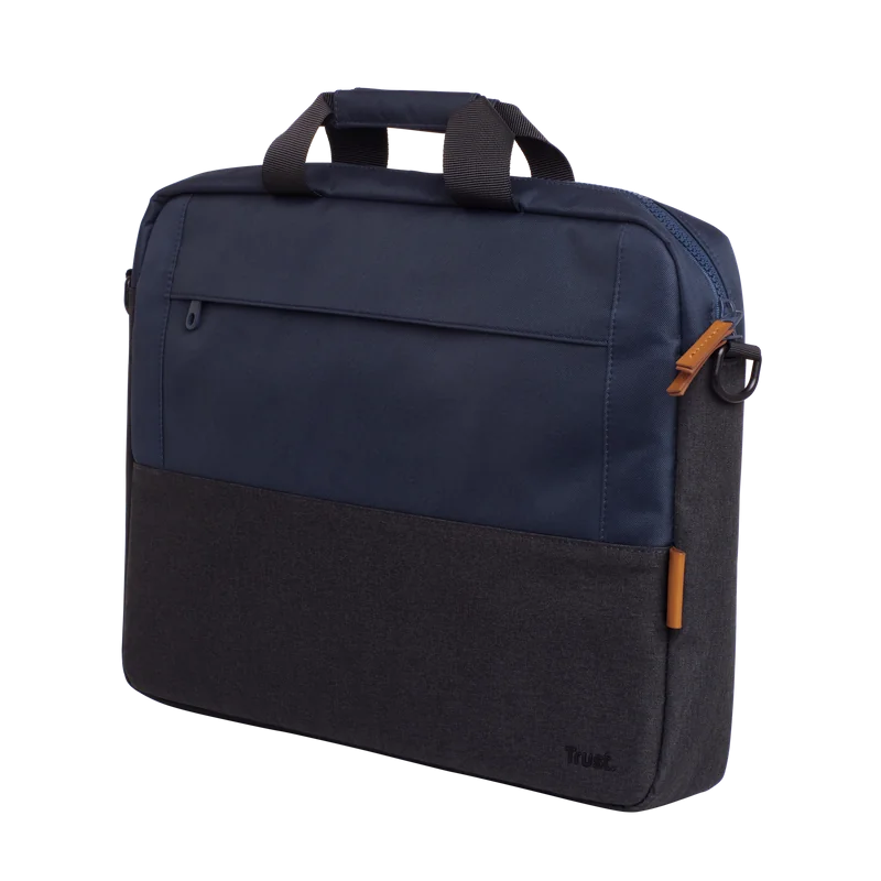 Geanta laptop Trust Lisboa, pentru laptopuri cu diagonala pana in 15.6",2 compartimente, material POM, RPET Polyester, RPET, volum 2.1 L, albastru